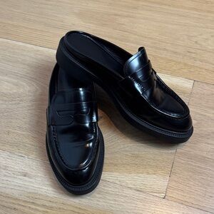 Vagabond Glossy Black Slip-On Loafers